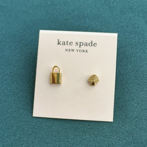 kate spade Jewelry Kate Spade Heart Lock Stud Earrings Poshmark